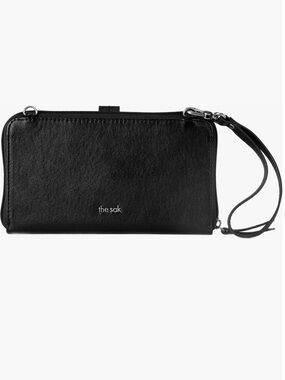 THE SAK IRIS SMARTPHONE CASE CROSSBODY WALLET Leather Organizer Black Like new